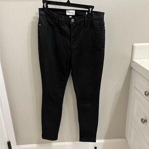 FRAME Wax Denim Black Skinny Jeans